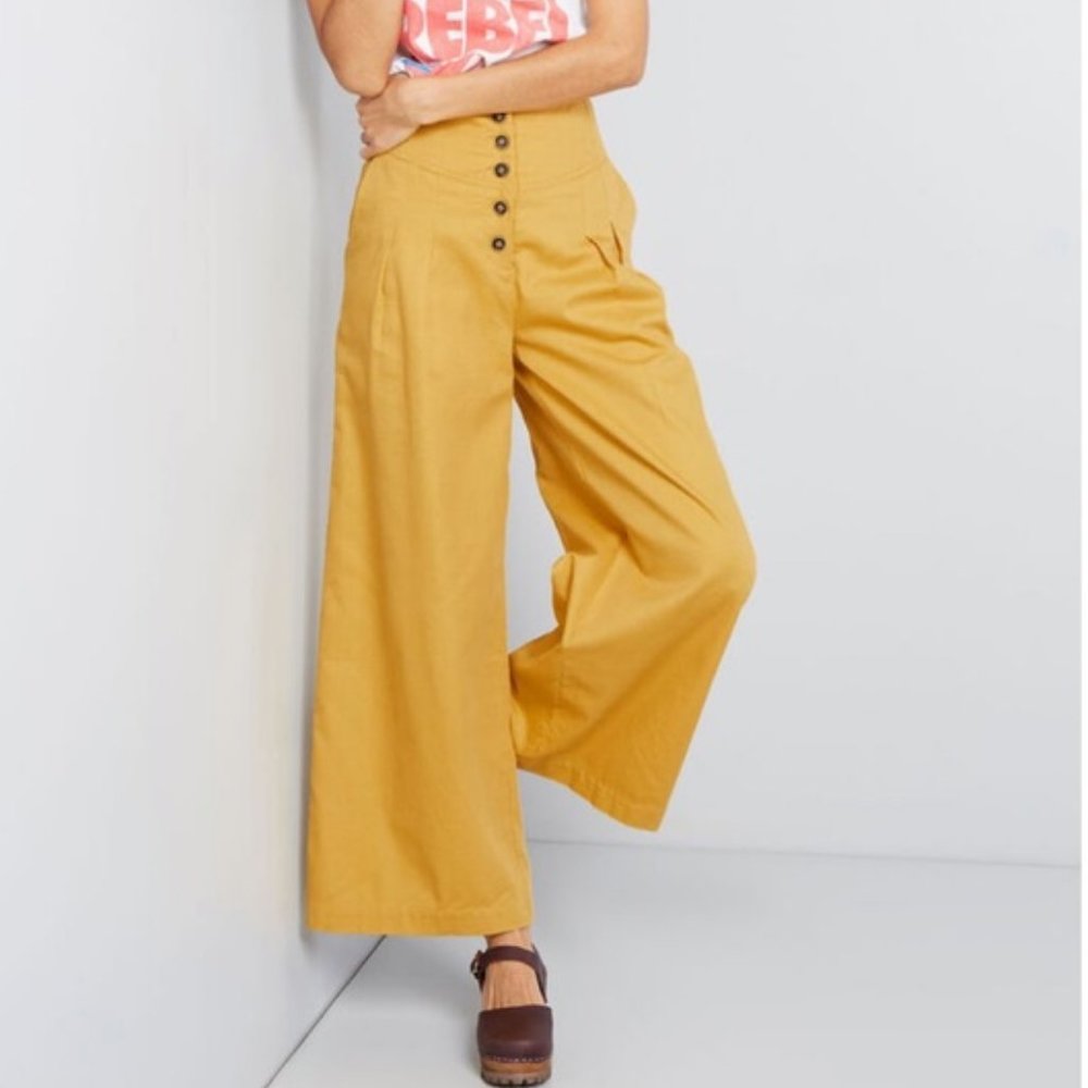 Moon River | NWOT Yellow Wide Leg Flared Trousers